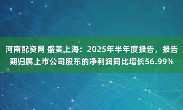 河南配资网 盛美上海：2025年半年度报告，报告期归属上市公司股东的净利润同比增长56.99%