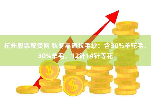 杭州股票配资网 秋冬靠谱拉毛纱：含30%羊驼毛、30%羊毛，12针14针等花